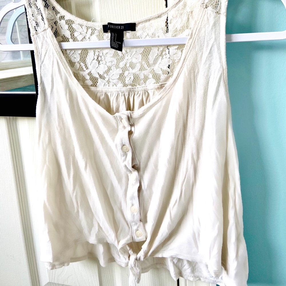 Forever 21 simple, cream-colored tank top